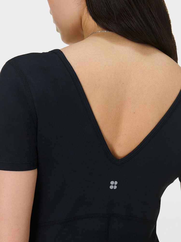 Sweaty Betty Black Gaia V-Neck T-Shirt - Image 2 of 7