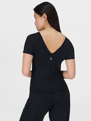 Sweaty Betty Black Gaia V-Neck T-Shirt - Image 5 of 7