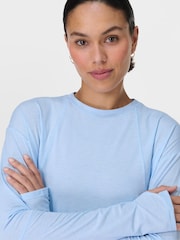 Sweaty Betty Blue Soft Flow Studio Long Sleeve Top - Image 2 of 7