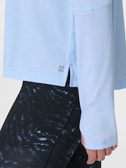 Sweaty Betty Blue Soft Flow Studio Long Sleeve Top - Image 3 of 7