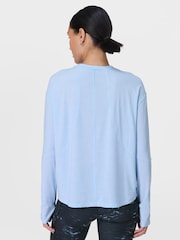 Sweaty Betty Blue Soft Flow Studio Long Sleeve Top - Image 4 of 7