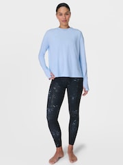 Sweaty Betty Blue Soft Flow Studio Long Sleeve Top - Image 5 of 7