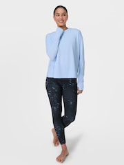 Sweaty Betty Blue Soft Flow Studio Long Sleeve Top - Image 6 of 7