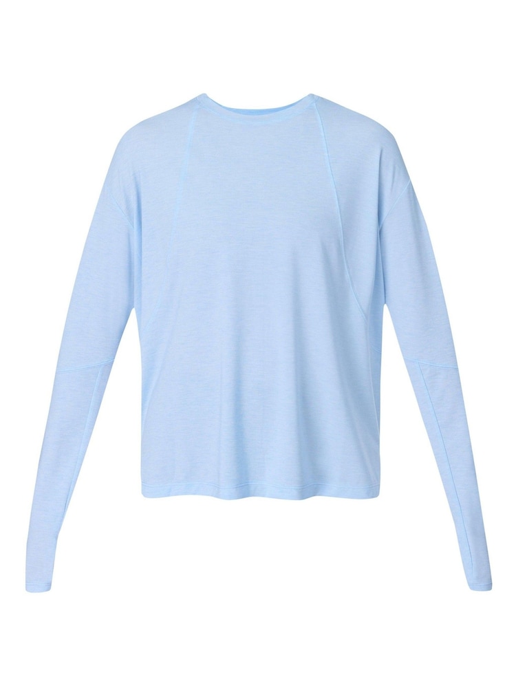 Sweaty Betty Blue Soft Flow Studio Long Sleeve Top - Image 7 of 7