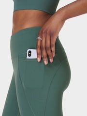 Sweaty Betty Green 7/8 Length Power Embossed Workout Leggings - Image 5 of 10