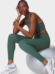 Sweaty Betty Green 7/8 Length Power Embossed Workout Leggings - Image 9 of 10