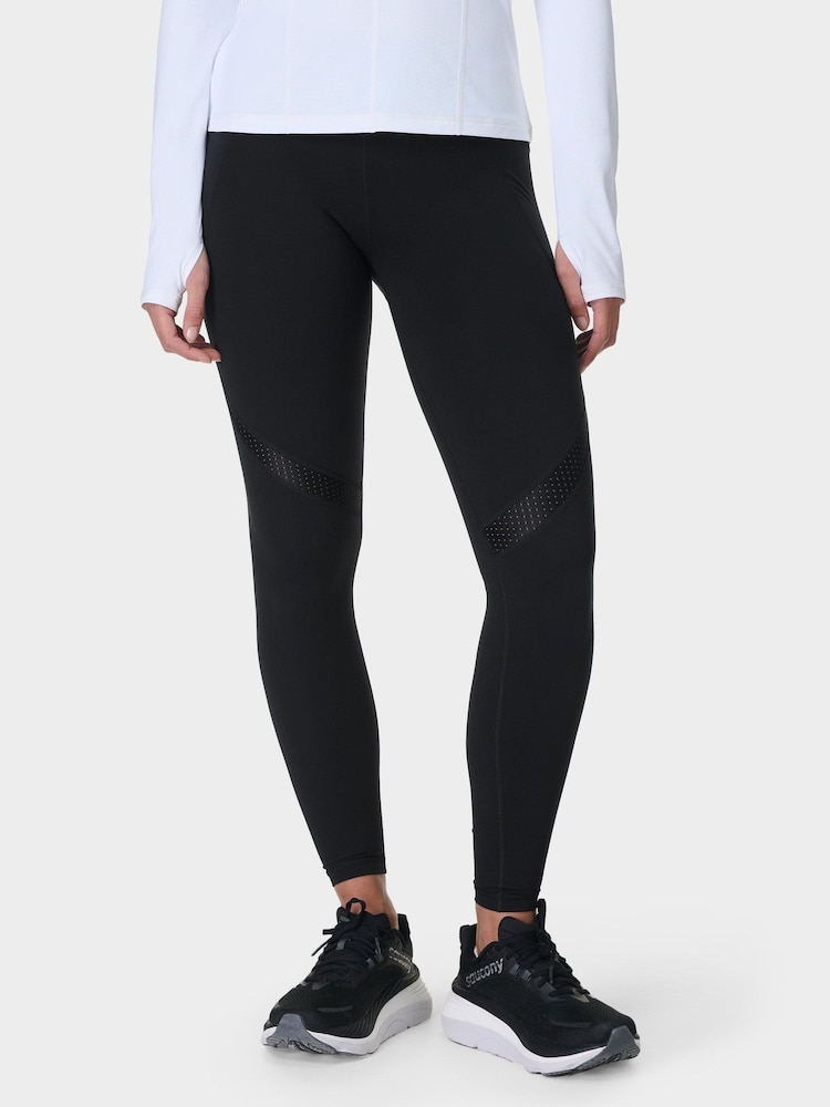 Sweaty Betty Black Power Perforated Mesh Workout Leggings - Image 1 of 9