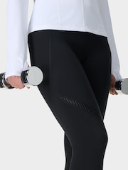 Sweaty Betty Black Power Perforated Mesh Workout Leggings - Image 4 of 9