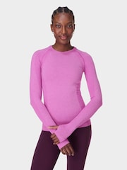 Sweaty Betty Pink Athlete Seamless Workout Long Sleeve Top - Image 1 of 7