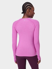 Sweaty Betty Pink Athlete Seamless Workout Long Sleeve Top - Image 6 of 7