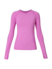 Sweaty Betty Pink Athlete Seamless Workout Long Sleeve Top - Image 7 of 7