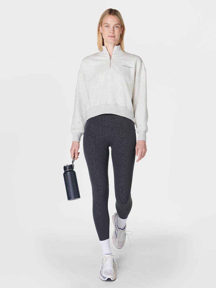 Sweaty Betty Grey Full Length Power Embossed Workout Leggings - Image 1 of 8