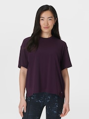 Sweaty Betty Purple Soft Flow Studio T-Shirt - Image 4 of 6