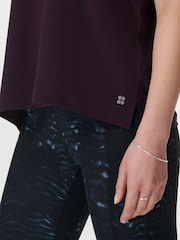 Sweaty Betty Purple Soft Flow Studio T-Shirt - Image 5 of 6