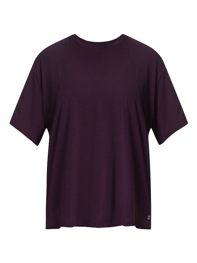 Sweaty Betty Purple Soft Flow Studio T-Shirt - Image 6 of 6