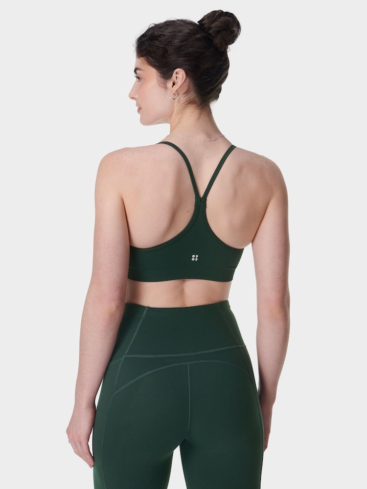Sweaty Betty Green Spirit Restored Seamless Yoga Bra - Image 2 of 7