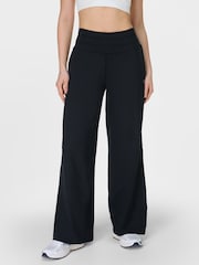 Sweaty Betty Black Gaia 32" Wide Leg Performance Yoga Trousers - Image 1 of 7