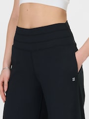 Sweaty Betty Black Gaia 32" Wide Leg Performance Yoga Trousers - Image 3 of 7