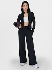 Sweaty Betty Black Gaia 32" Wide Leg Performance Yoga Trousers - Image 5 of 7