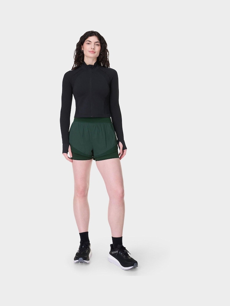 Sweaty Betty Green Tempo Run Shorts - Image 1 of 8