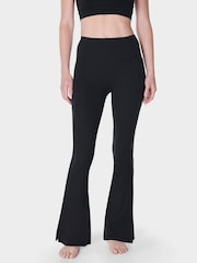 Sweaty Betty Black Supersoft 34 Flare Yoga Trousers - Image 1 of 8