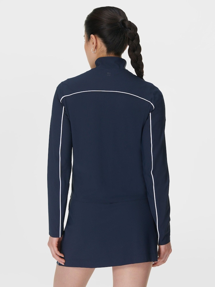 Sweaty Betty Blue Anytime Explorer Zip-Up Sweat Top - Image 3 of 8