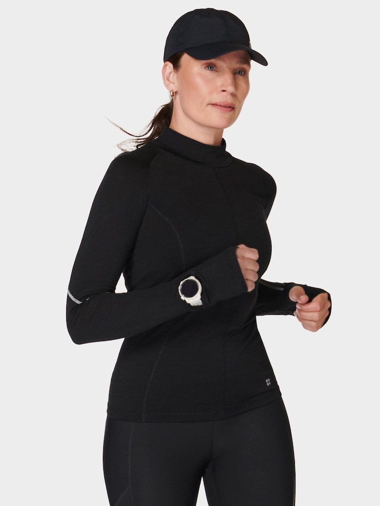 Sweaty Betty Black Infinity Merino Long Sleeve Running Top - Image 1 of 7