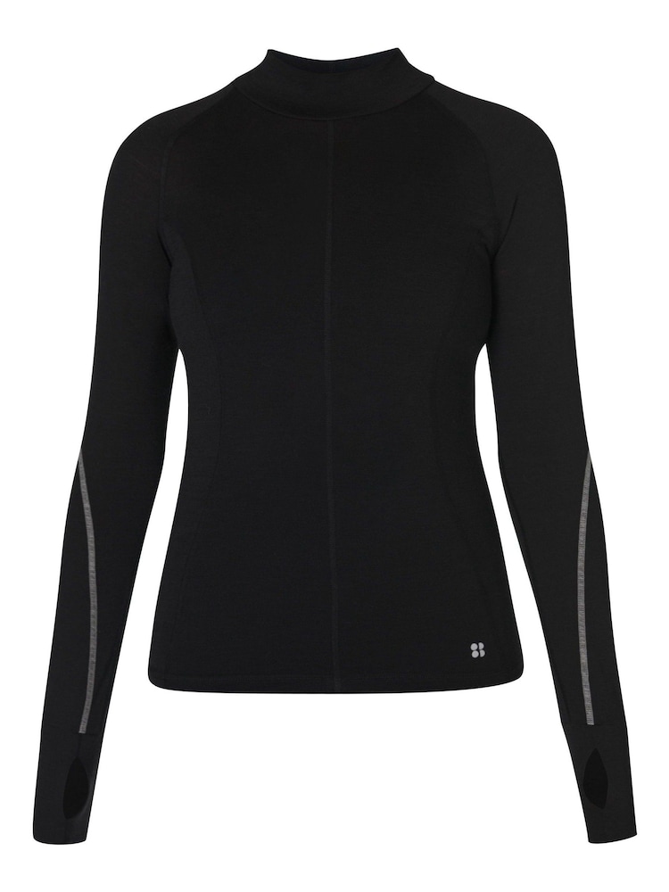 Sweaty Betty Black Infinity Merino Long Sleeve Running Top - Image 7 of 7