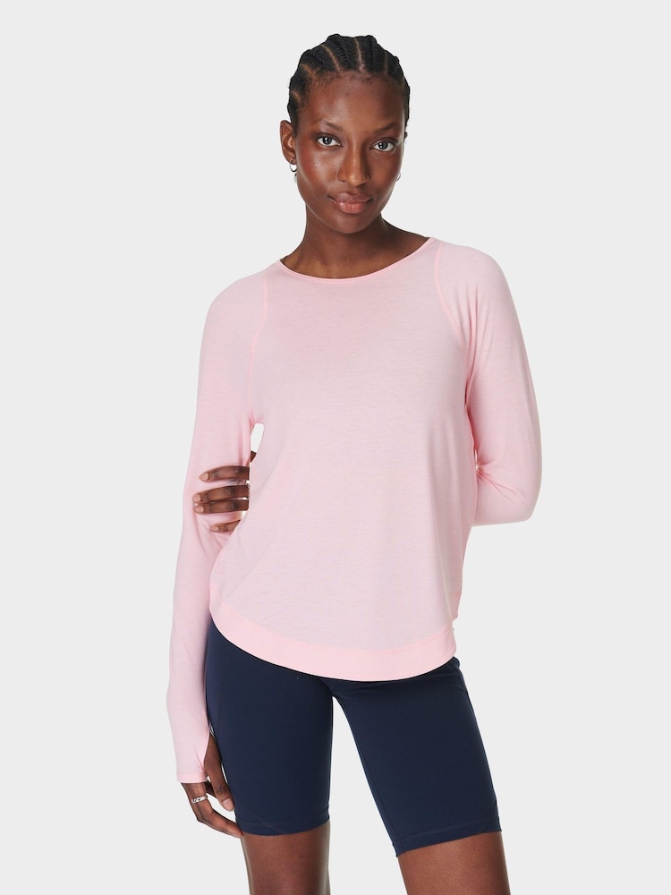Sweaty Betty Pink Breathe Easy Sleeve Top - Image 1 of 5