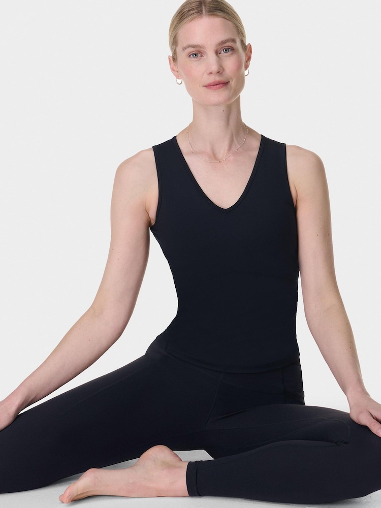 Sweaty Betty Black Gaia V-Neck Tank - Image 1 of 7