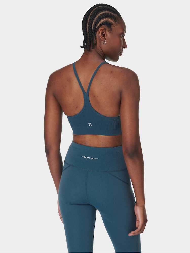 Sweaty Betty Blue Spirit Restored Seamless Yoga Bra - Image 3 of 7