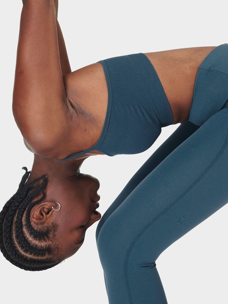 Sweaty Betty Blue Spirit Restored Seamless Yoga Bra - Image 6 of 7