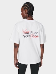 Sweaty Betty White Your Race Your Pace 100% Cotton T-Shirt - Image 4 of 6