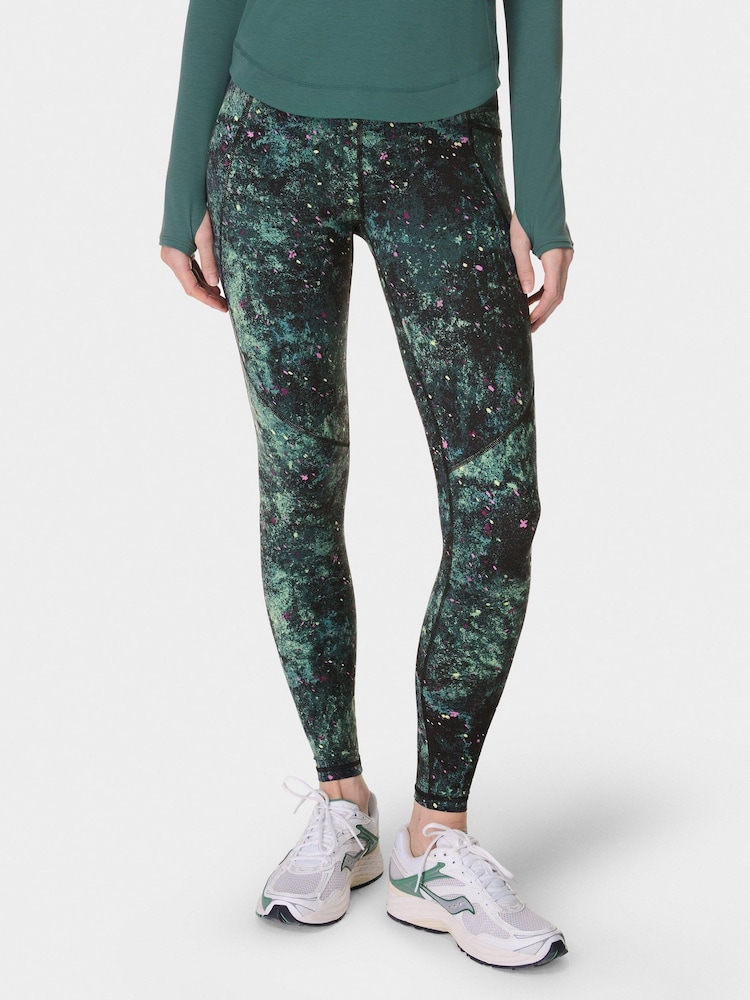 Sweaty Betty Denim Green Power Workout Leggings - Image 1 of 8
