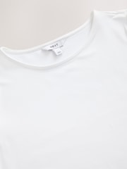 White Soft Touch Slinky Crew Neck Short Sleeve T-Shirt - Image 4 of 5