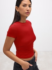 Red Slim Fit Short Sleeve Soft Touch Polyamide T-Shirt - Image 1 of 3