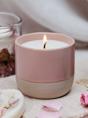 Stoneglow Elements Light Blush Rose & Peony Ceramic Scented Candle - Image 2 of 2