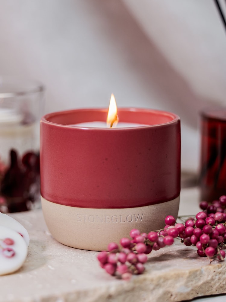 Stoneglow Elements Fire Red Pepper & Cardamon Ceramic Scented Candle - Image 2 of 2 Stoneglow Elements Fire Red Pepper & Cardamon Ceramic Scented Candle - Image 2 of 2