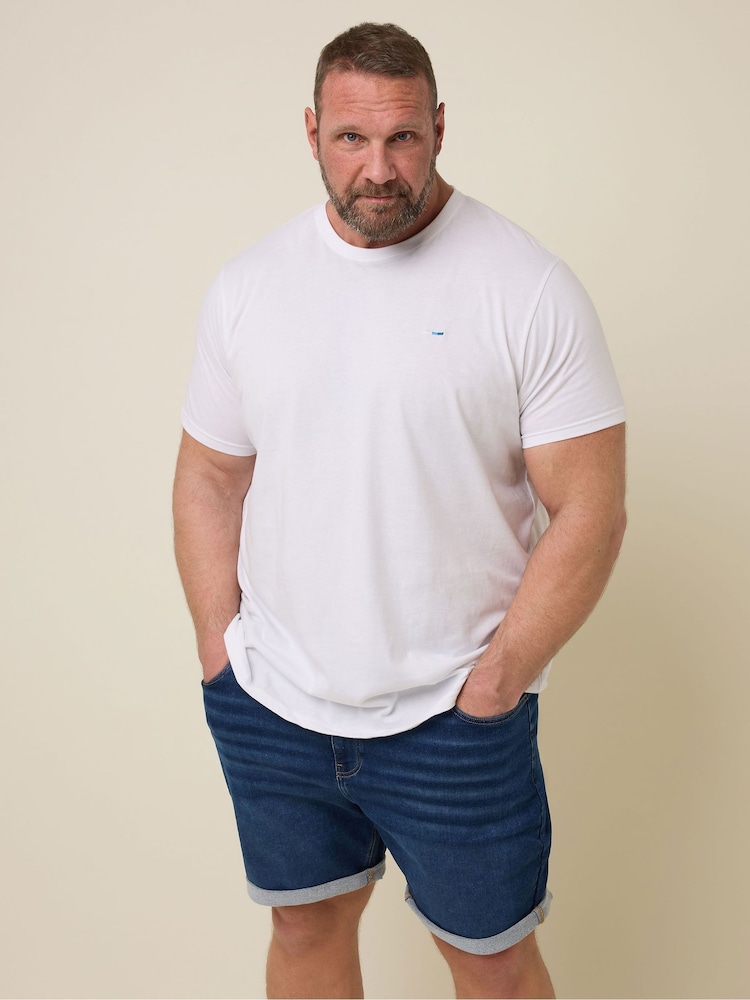 BadRhino Big & Tall Blue Knitted Shorts - Image 1 of 6