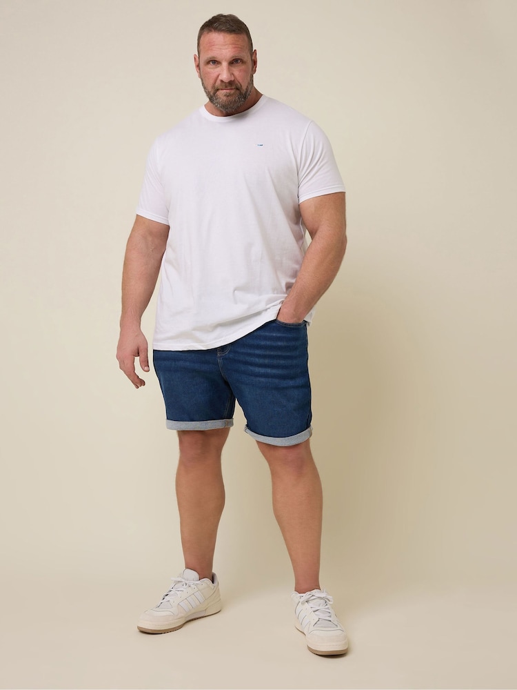 BadRhino Big & Tall Blue Knitted Shorts - Image 2 of 6