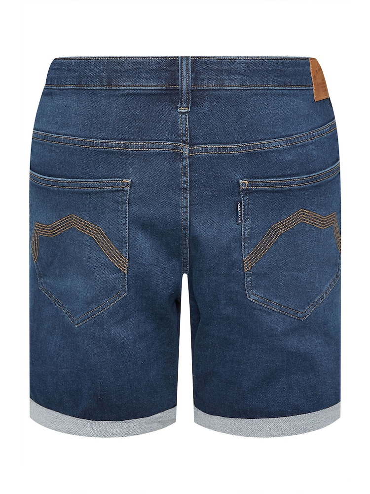 BadRhino Big & Tall Blue Knitted Shorts - Image 6 of 6