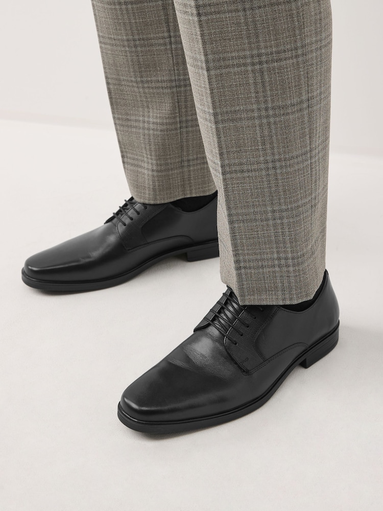 Black Leather Derby Shoes - Image 1 of 2