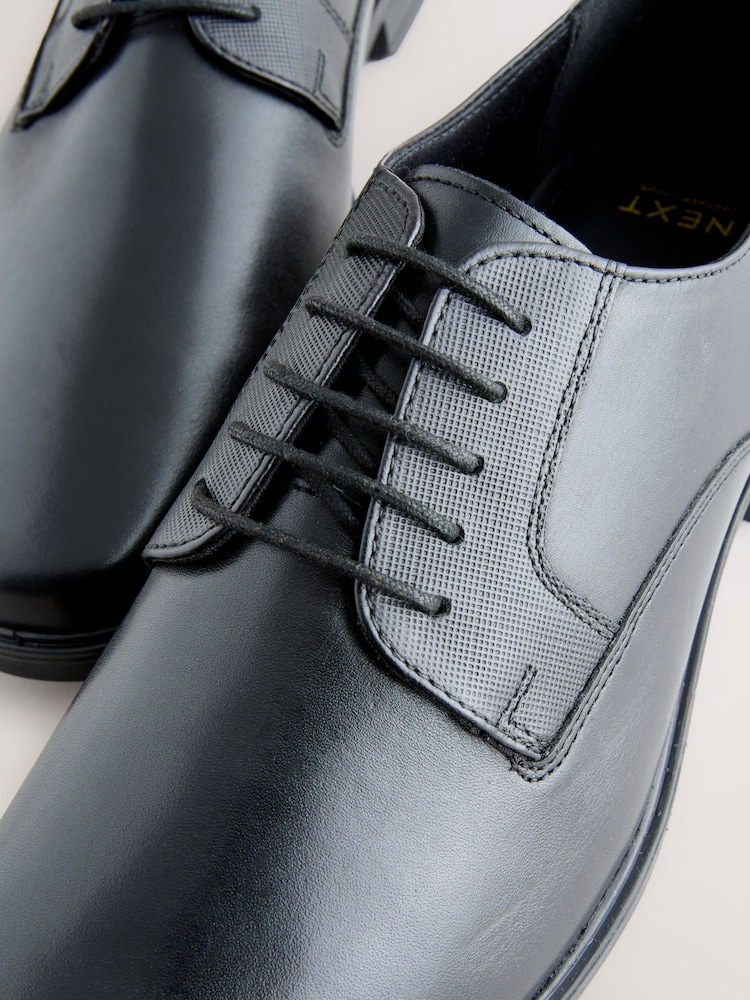 Black Leather Derby Shoes - Image 2 of 2
