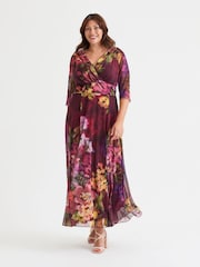Scarlett & Jo Pink Verity Print Maxi Gown - Image 1 of 4