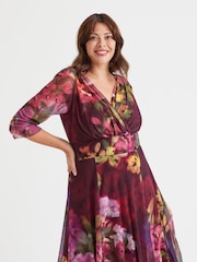 Scarlett & Jo Pink Verity Print Maxi Gown - Image 2 of 4