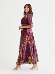 Scarlett & Jo Pink Verity Print Maxi Gown - Image 3 of 4