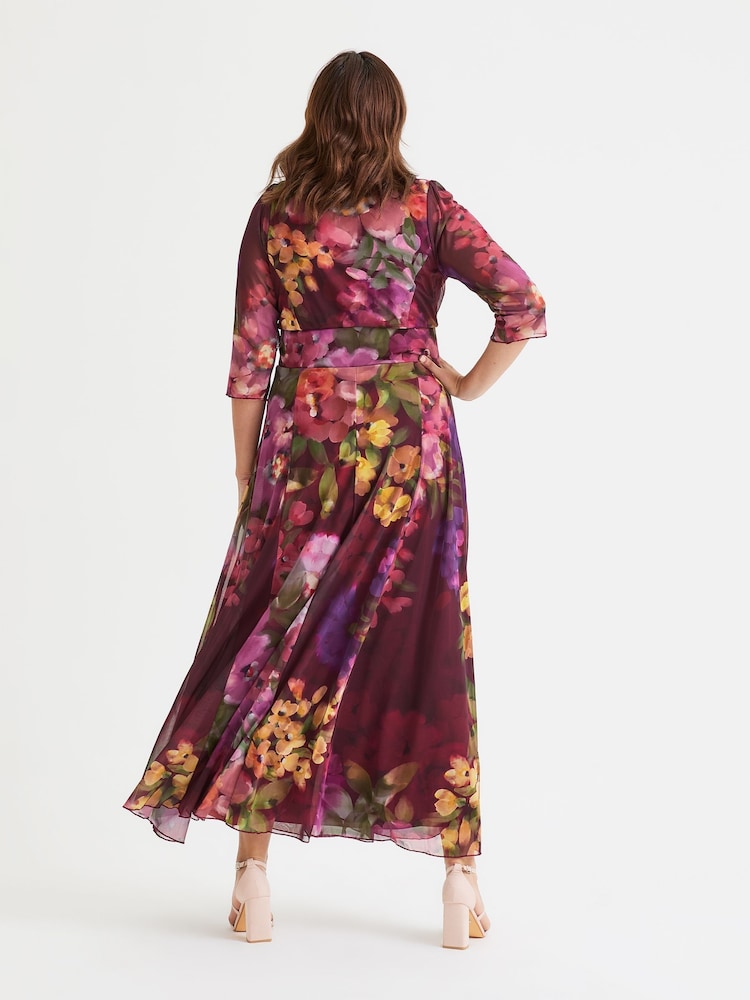 Scarlett & Jo Pink Verity Print Maxi Gown - Image 4 of 4