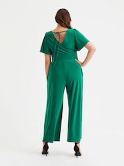 Verde - Scarlett & Jo Solid Wrap Lounge Jumpsuit - Imagen 4 de 4