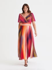 Scarlett & Jo Pink Ombre Curve Isabelle Angel Sleeve Maxi Dress - Image 1 of 4