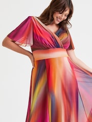Scarlett & Jo Pink Ombre Curve Isabelle Angel Sleeve Maxi Dress - Image 2 of 4